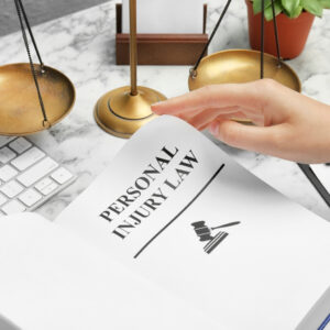 Photo of someone turning the pages of a personal injury law book about Oregon personal injury claims.